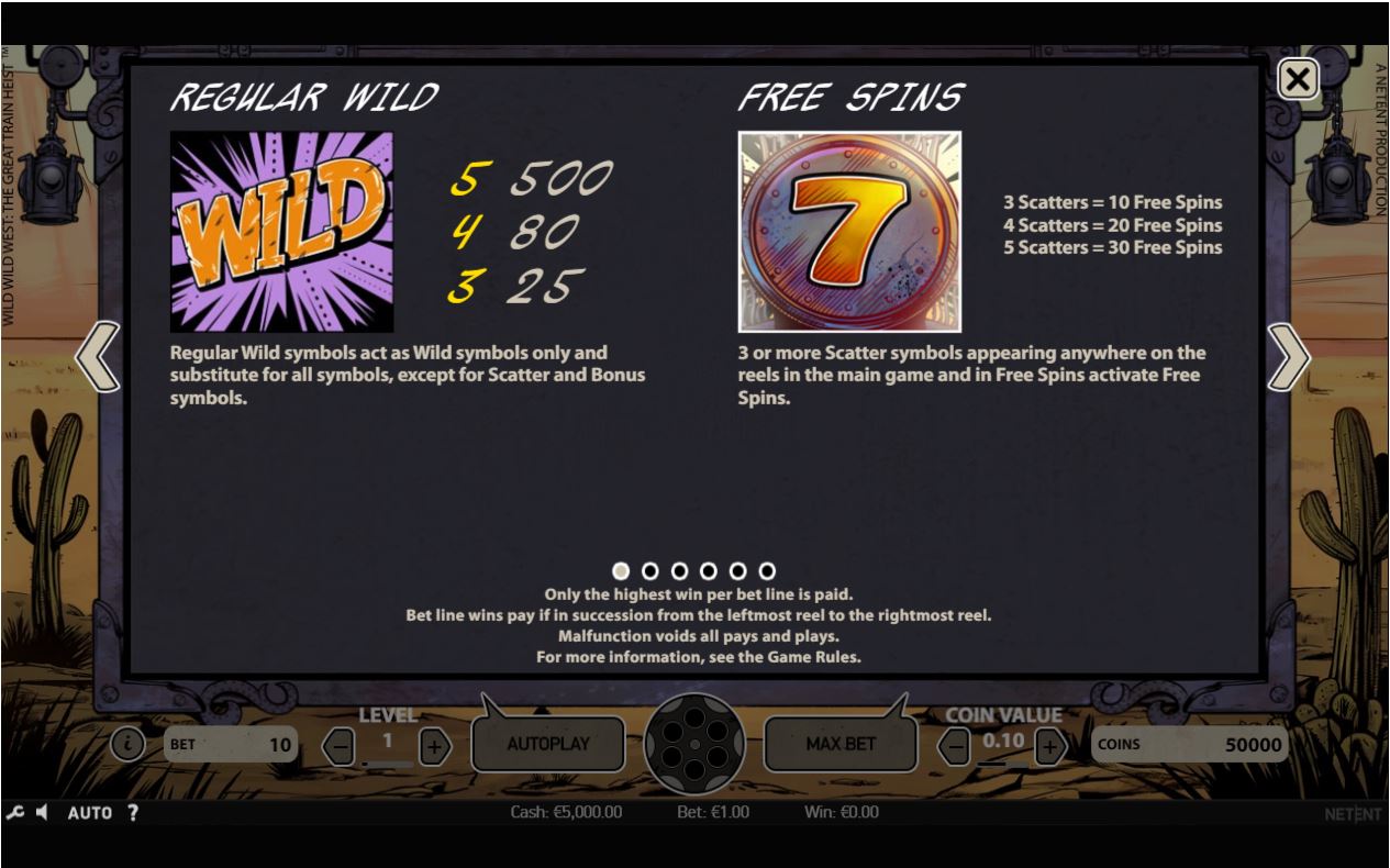 Wild Wild West Slot Game Regular Wild